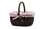 Nákupní koš proutěný provence s látkou Flores VII.