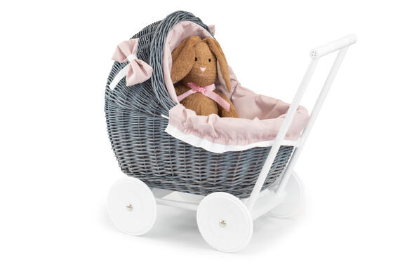 Prútený kočík pre bábiku provence Lili III.