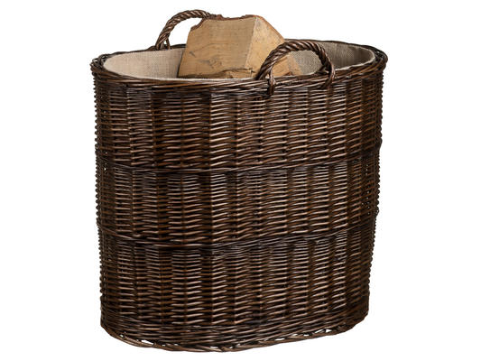 Kôš na drevo Provence prútený s jutou Madera V.