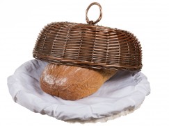 Chlebník prútený provence okrúhly s látkou Mochila V.